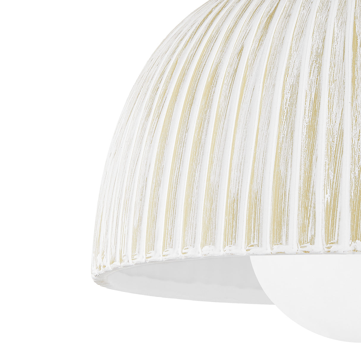 Pippa Flush Mount 12", Aged Brass and Rustic White