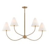 Yara 4 Light Linear Chandelier 48", Patina Brass