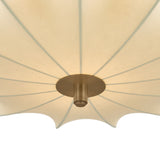 Winthrop Fabric Pendant, Large 32", Patina Brass and Wood