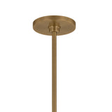 Winthrop Fabric Pendant, Large 32", Patina Brass and Wood