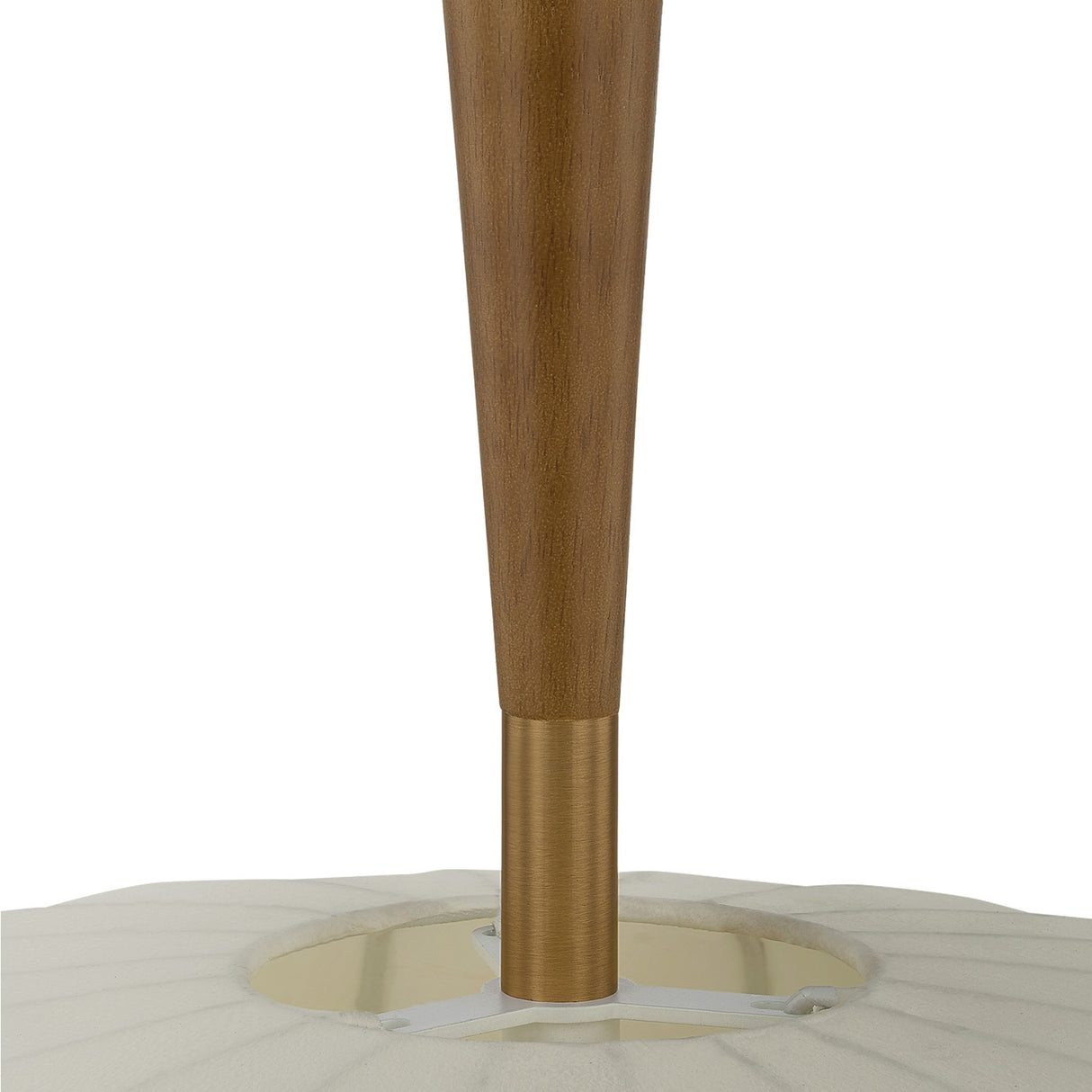 Winthrop Fabric Pendant, Large 32", Patina Brass and Wood