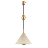 Hadley Pull-Down Pendant 18", Soft Sand and Patina Brass