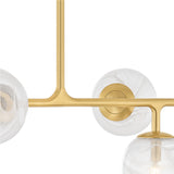 Soraya 8 Light Linear Chandelier 60", Brass and Art Glass