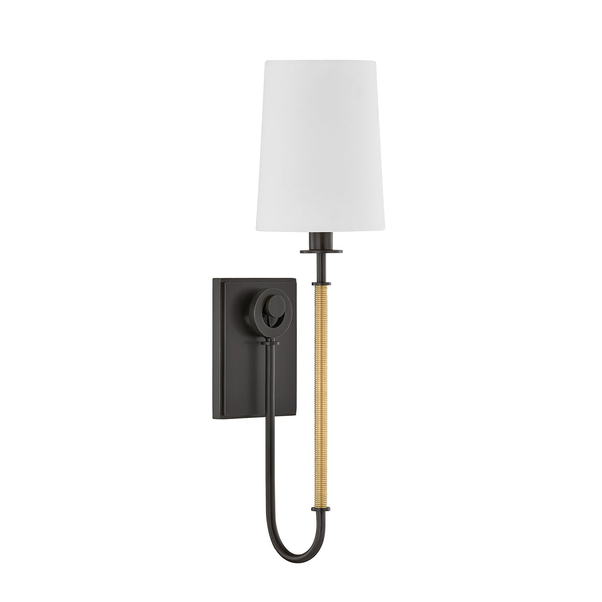 Pratt Single Wall Sconce 21", Old Bronze and Aged Brass