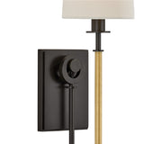 Pratt Single Wall Sconce 21", Old Bronze and Aged Brass