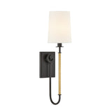 Pratt Single Wall Sconce 21", Old Bronze and Aged Brass