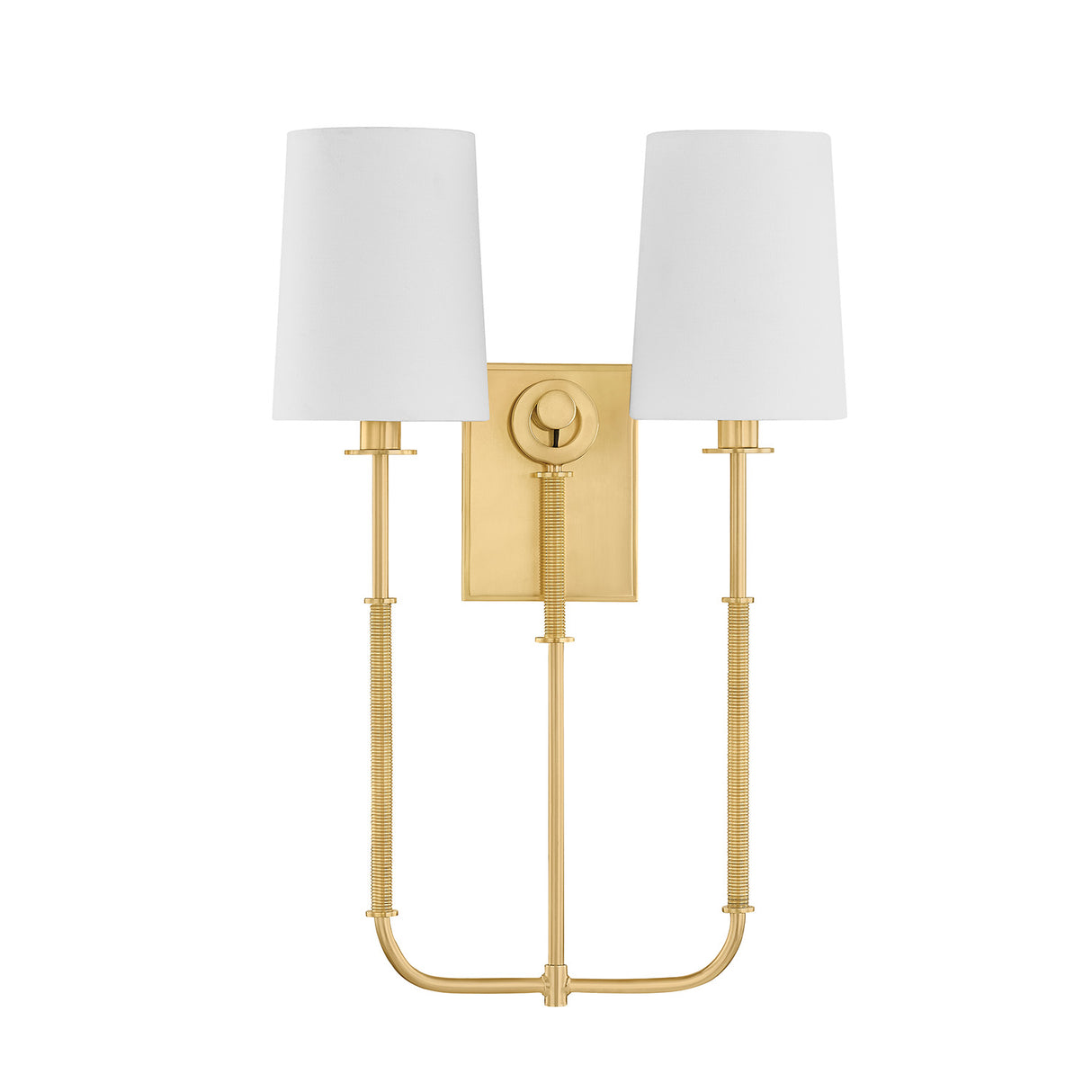 Pratt Double Wall Sconce 21", Aged Brass