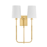 Pratt Double Wall Sconce 21", Aged Brass