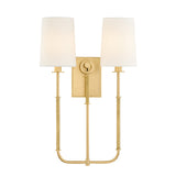 Pratt Double Wall Sconce 21", Aged Brass