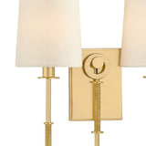 Pratt Double Wall Sconce 21", Aged Brass