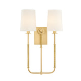 Pratt Double Wall Sconce 21", Aged Brass