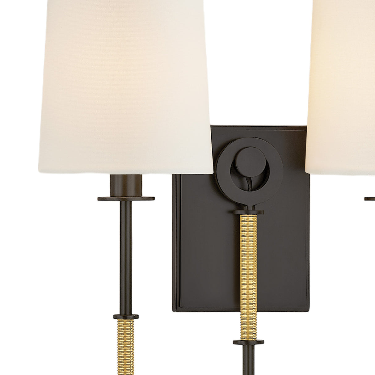 Pratt Double Wall Sconce 21", Old Bronze and Aged Brass