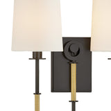 Pratt Double Wall Sconce 21", Old Bronze and Aged Brass