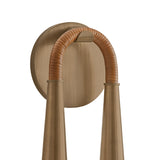 Pallas Wall Sconce 16", Patina Brass and Rattan