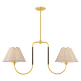 Sara 2 Light Linear Pendant 42", Aged Brass and Bronze