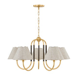 Sara 5 Light Chandelier 33", Aged Brass and Bronze