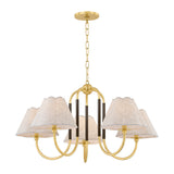 Sara 5 Light Chandelier 33", Aged Brass and Bronze