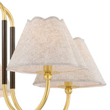 Sara 5 Light Chandelier 33", Aged Brass and Bronze