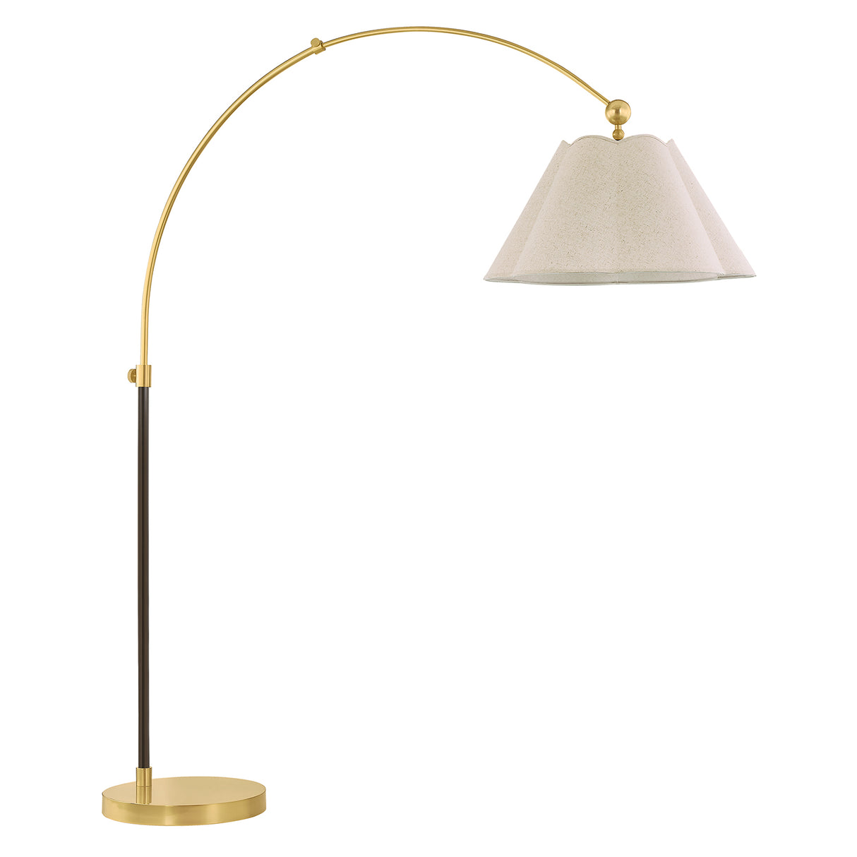 Sara Arched Floor Lamp 70", Aged Brass and Bronze