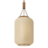 Yuma Pendant 14", Patina Brass and Rattan with Cream Milk Glass