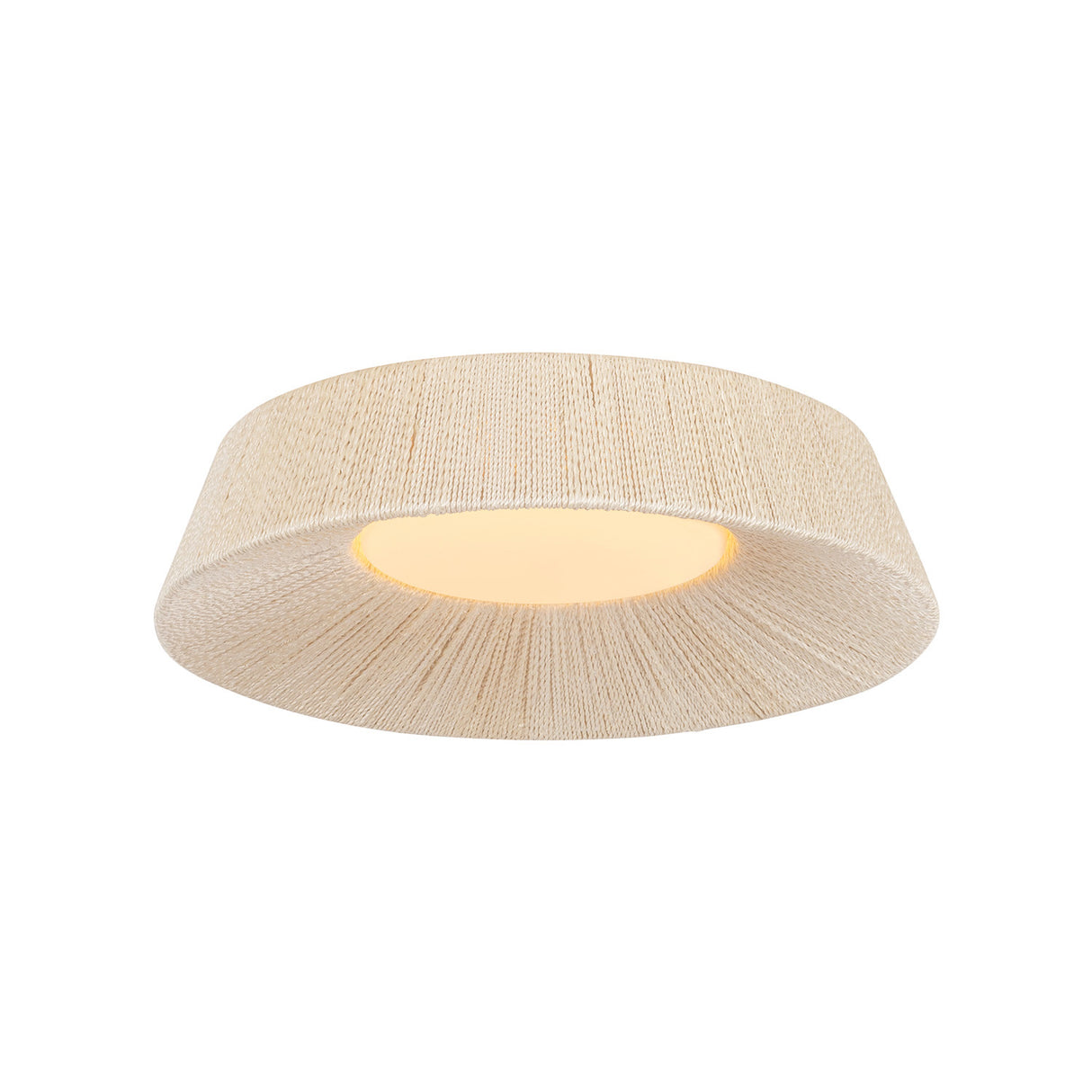 Callen Medium LED Flush Mount 18", Natural Rope and Gold Leaf