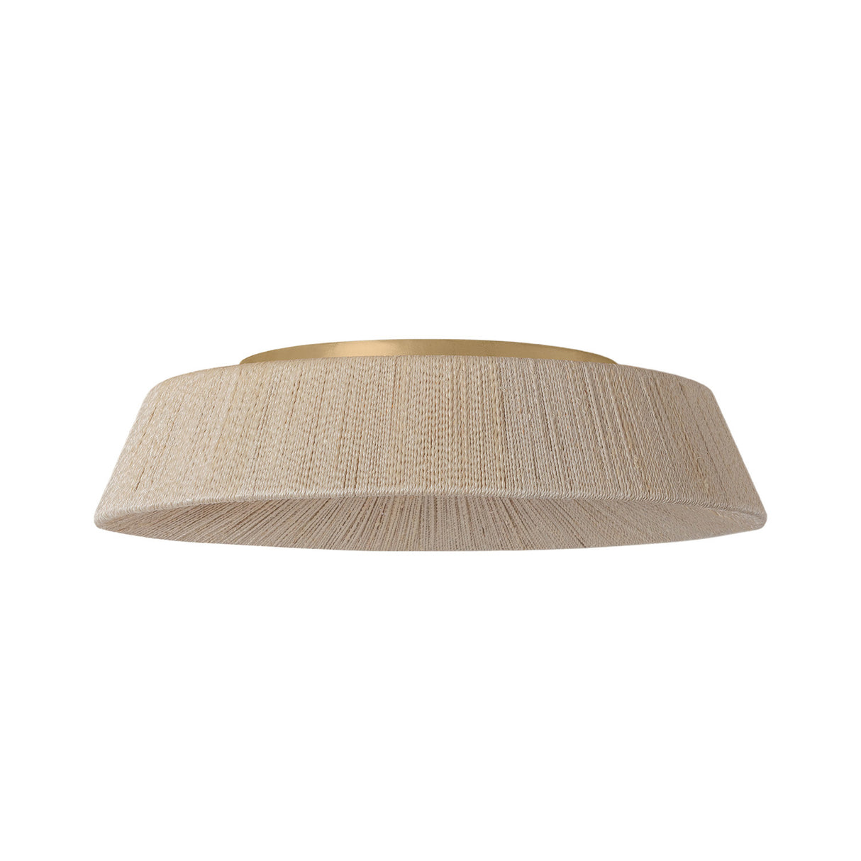 Callen Medium LED Flush Mount 18", Natural Rope and Gold Leaf