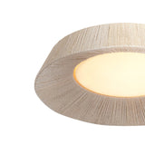 Callen Medium LED Flush Mount 18", Natural Rope and Gold Leaf
