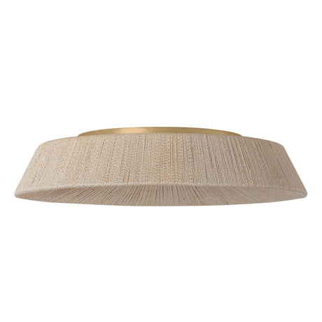 Callen Large LED Flush Mount 24", Natural Rope and Gold Leaf