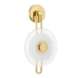 Quella LED Wall Sconce 18", Aged Brass and Piastre Glass