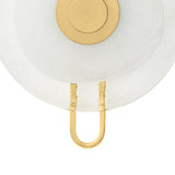 Quella LED Wall Sconce 18", Aged Brass and Piastre Glass