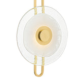 Quella LED Wall Sconce 18", Aged Brass and Piastre Glass