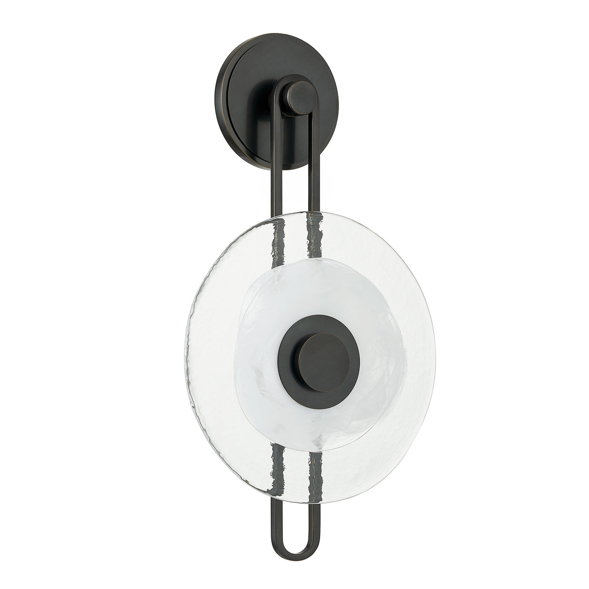 Quella LED Wall Sconce 18", Old Bronze and Piastre Glass