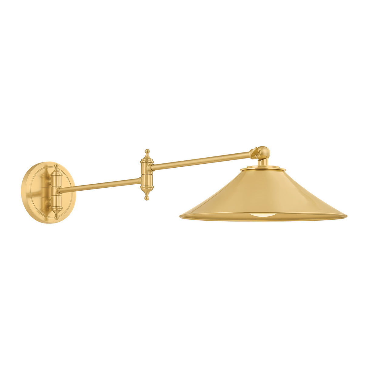 Kelsie Swing Arm LED Wall Sconce, Aged Brass