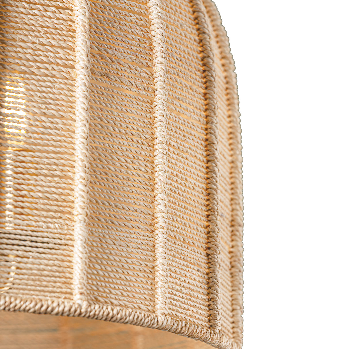 Benito Medium Pendant 15", Gold Leaf and Natural Rope