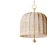 Benito Medium Pendant 15", Gold Leaf and Natural Rope