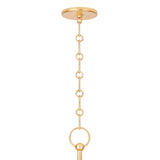 Benito Medium Pendant 15", Gold Leaf and Natural Rope