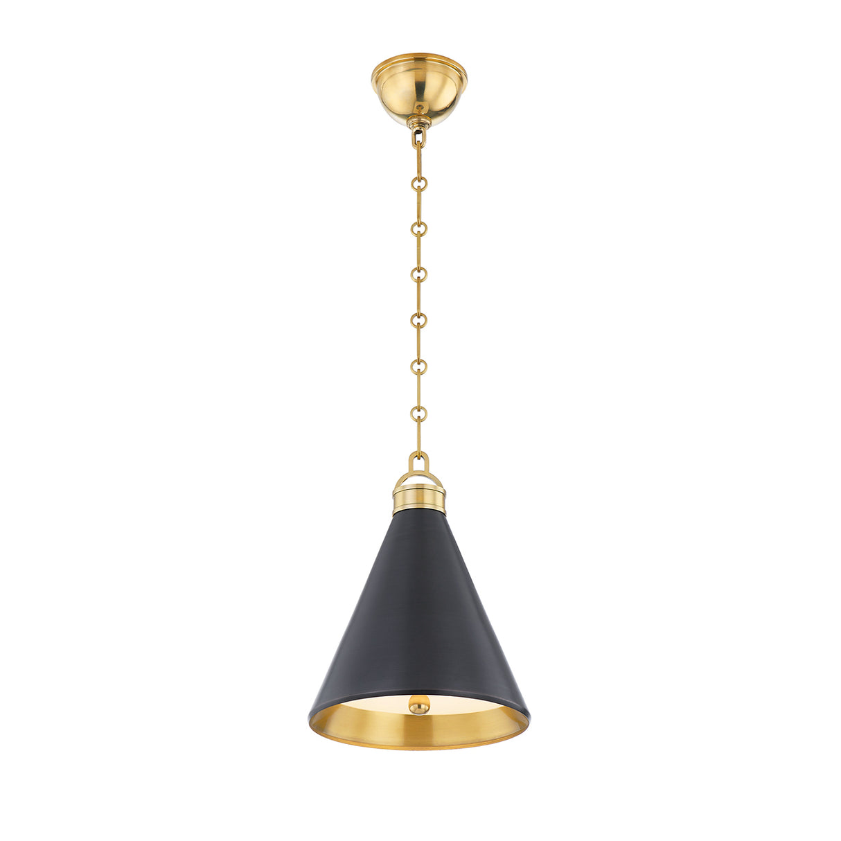 Ambrose Small Pendant 10", Urban Bronze and Aged Brass