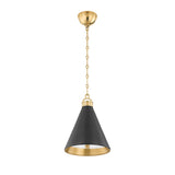 Ambrose Small Pendant 10", Urban Bronze and Aged Brass