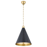 Ambrose Medium Pendant 15", Urban Bronze and Aged Brass