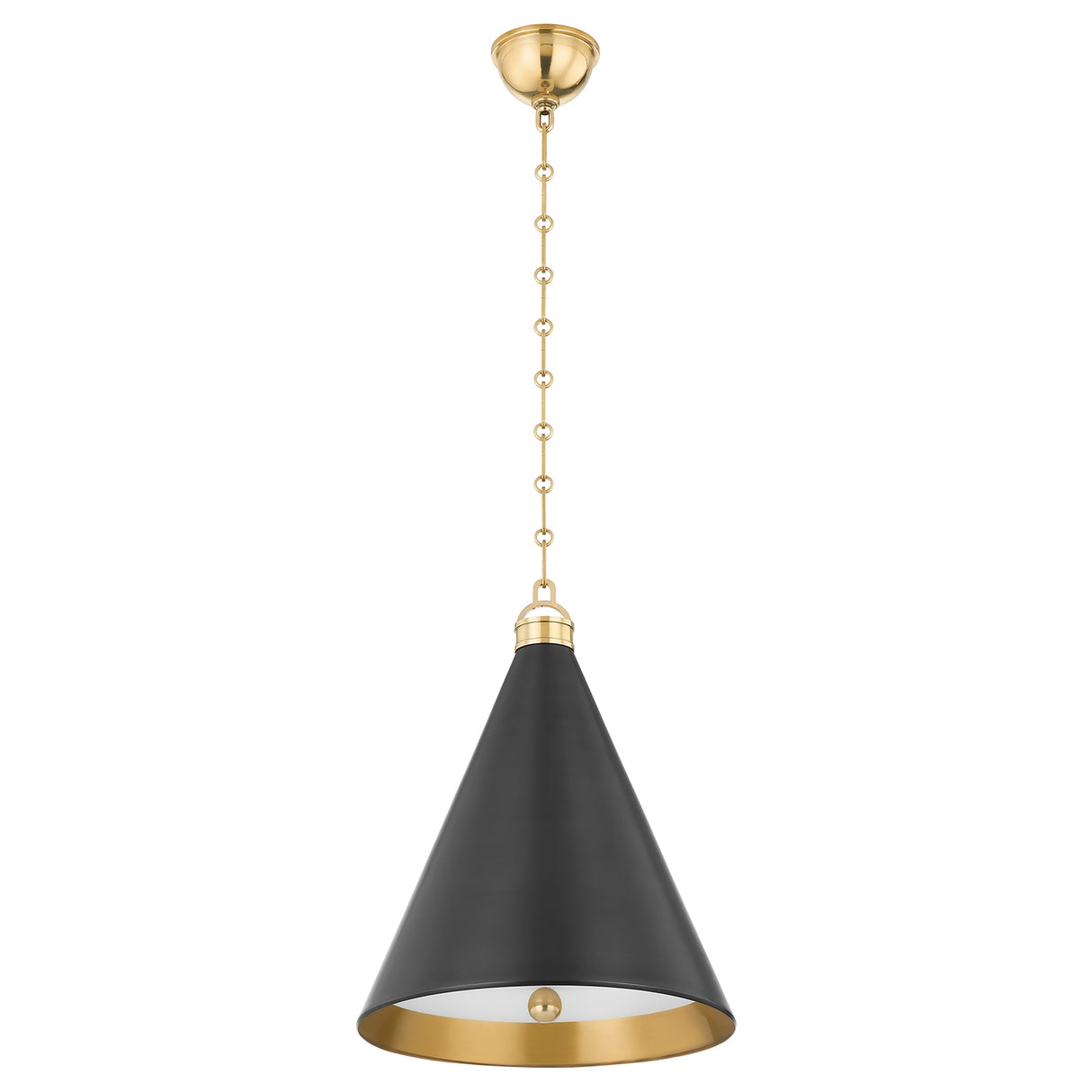 Ambrose Medium Pendant 15", Urban Bronze and Aged Brass