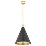 Ambrose Medium Pendant 15", Urban Bronze and Aged Brass