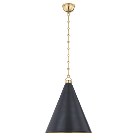 Ambrose Medium Pendant 15", Urban Bronze and Aged Brass