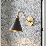 Ambrose Adjustable Wall Sconce, Urban Bronze and Aged Brass
