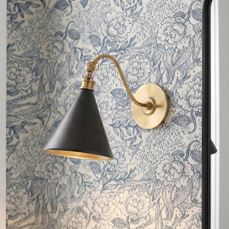 Ambrose Adjustable Wall Sconce, Urban Bronze and Aged Brass