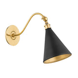 Ambrose Adjustable Wall Sconce, Urban Bronze and Aged Brass
