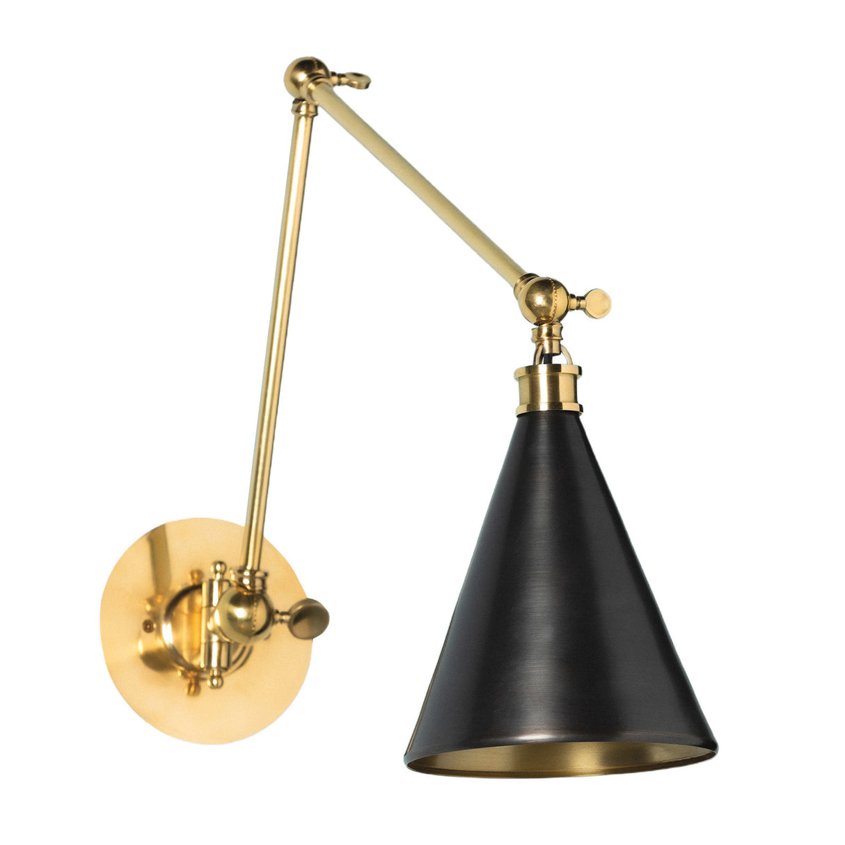 Ambrose Articulating Wall Sconce, Urban Bronze and Aged Brass