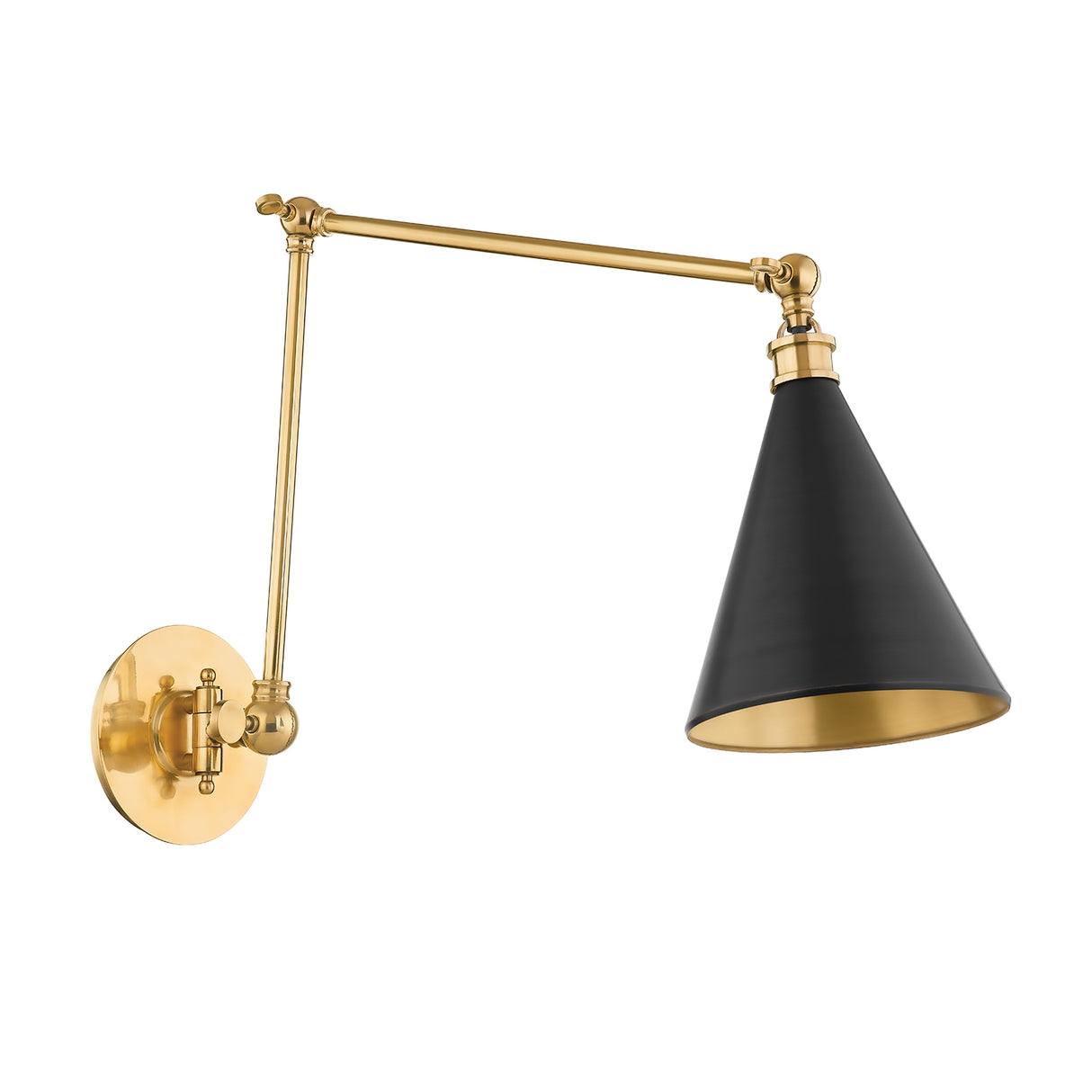 Ambrose Articulating Wall Sconce, Urban Bronze and Aged Brass