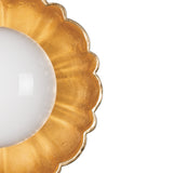 Beatrix Flush Mount 14", White and Gold Leaf