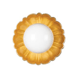 Beatrix Flush Mount 14", White and Gold Leaf