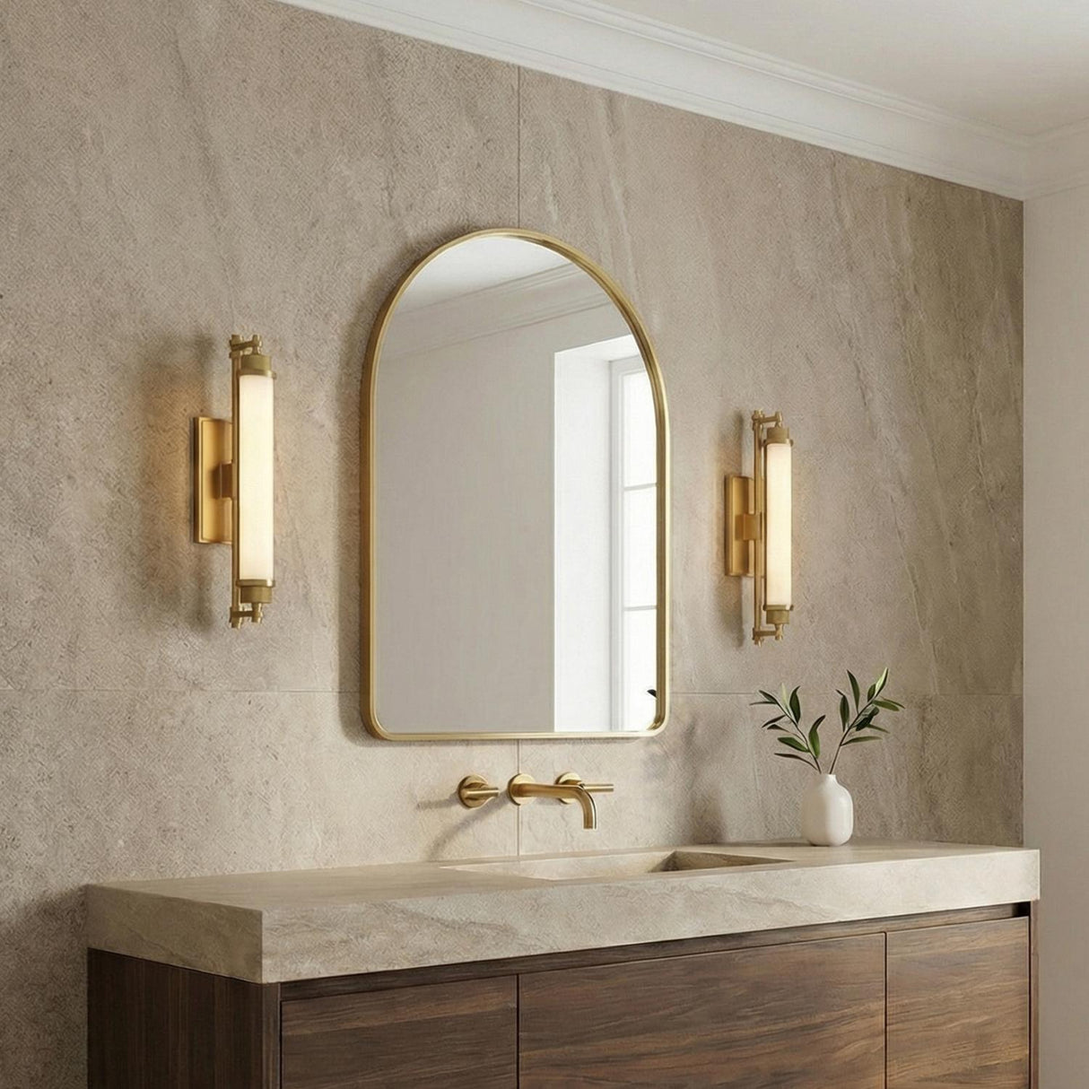 Empire LED Wall Sconce 18", Aged Brass